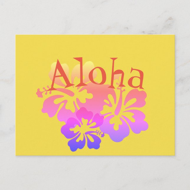 Postal Postcarta de flores tropicales de Aloha (Anverso)