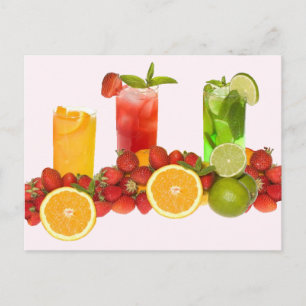 Postal Postcarta de frutas tropicales