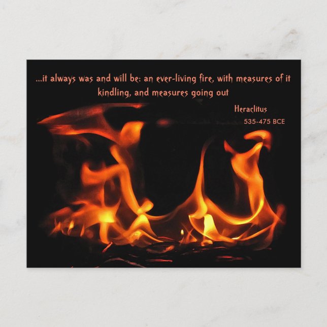 Postal Postcarta de fuego eterna de Heraclitus (Anverso)