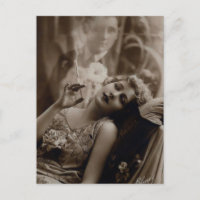 Postcarta de fumadores Art Déco de los años 1920