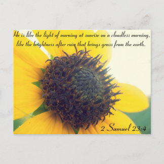 Postal Postcarta de girasol cristiano