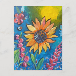 Postal Postcarta de girasol de septiembre
