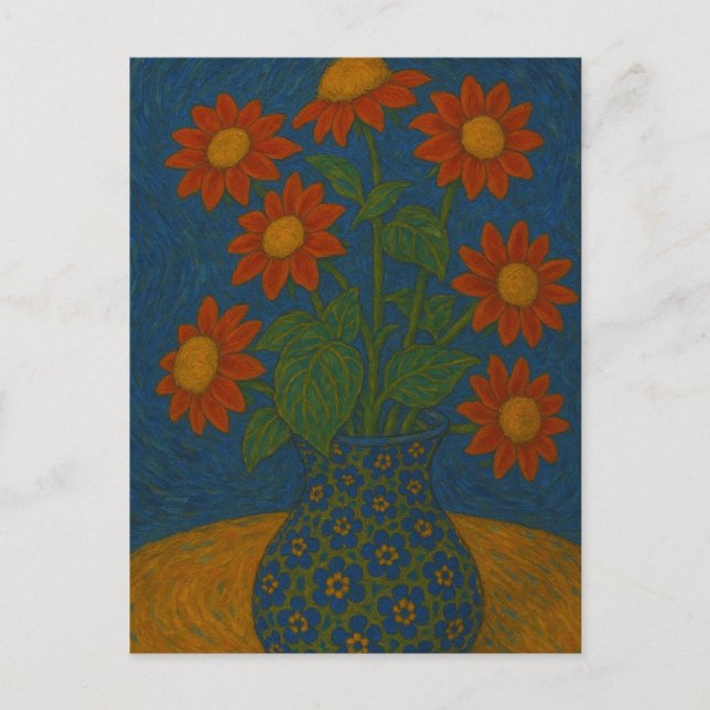 Postal Postcarta de girasol mexicano (Anverso)
