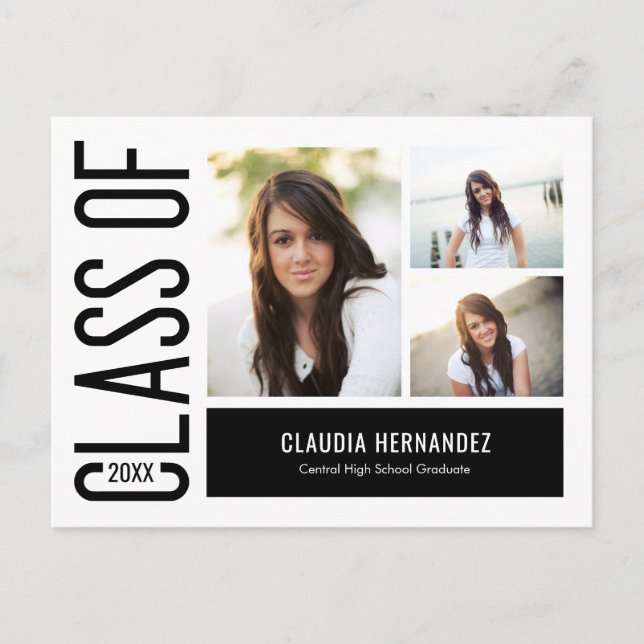 Postal Postcarta de graduación de color editable de Guay (Anverso)