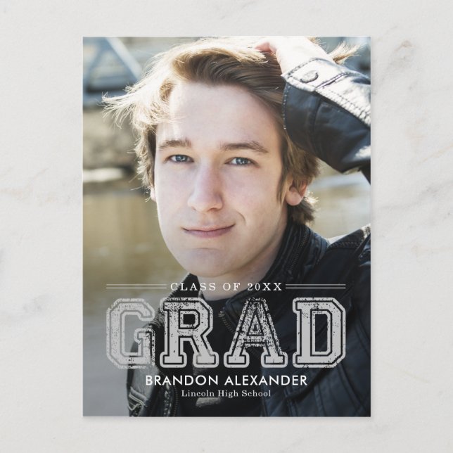 Postal Postcarta de graduación de color editable para ant (Anverso)