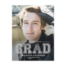 Postcarta de graduación de color editable para ant