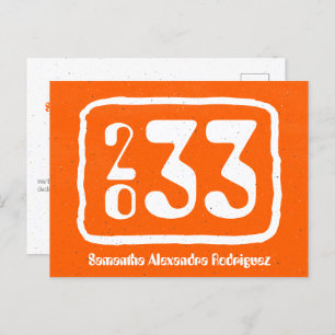 Postal Postcarta de graduación de naranja Funky Class