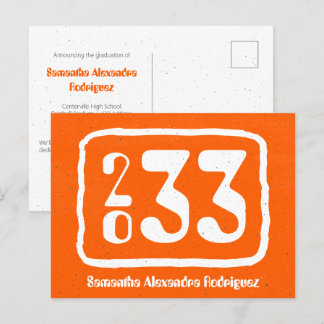 Postal Postcarta de graduación de naranja Funky Class