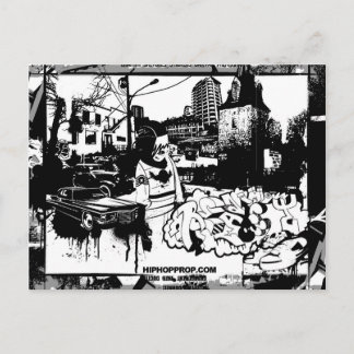 Postal Postcarta de graffiti blanco y negro