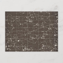 Postal Postcarta de gráfico de constelación de época