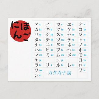 Postal Postcarta de gráfico Katakana