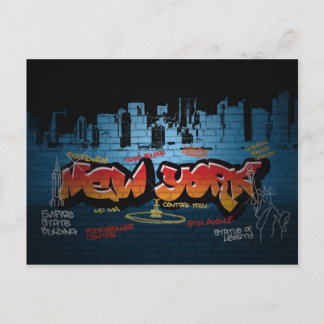 Postal Postcarta de grafitti de Nueva York