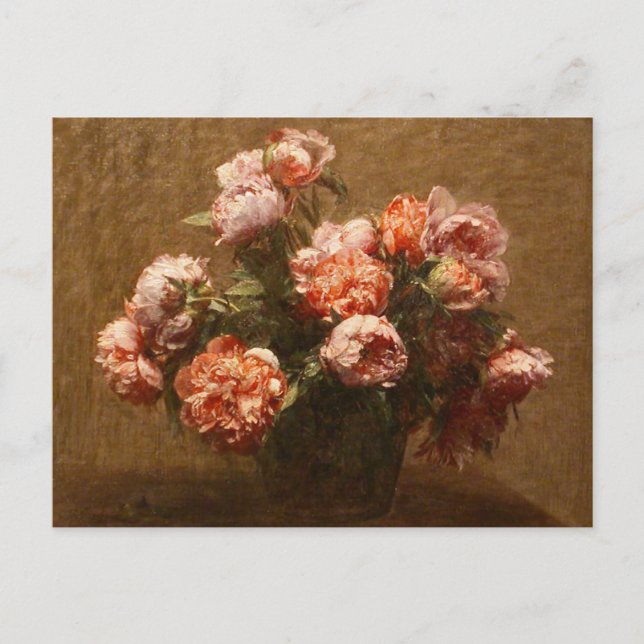 Postal Postcarta de Henri Fantin-Latour Vase de Peonies (Anverso)