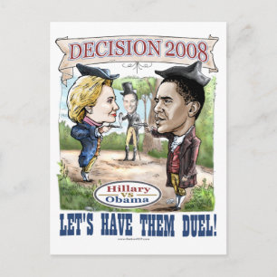 Postal Postcarta de Hillary vs. Obama 