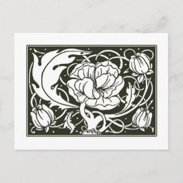 Postal Postcarta de Ilustracion floral Art Nouveau