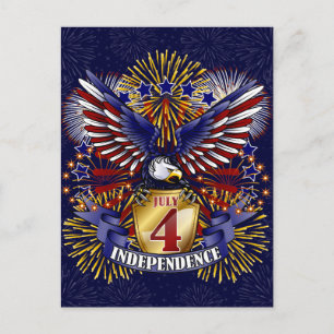 Postal Postcarta de independencia del 4 de julio