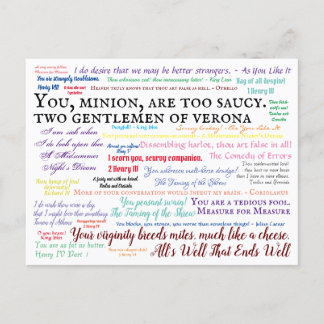 Postal Postcarta de insultos de Shakespeare