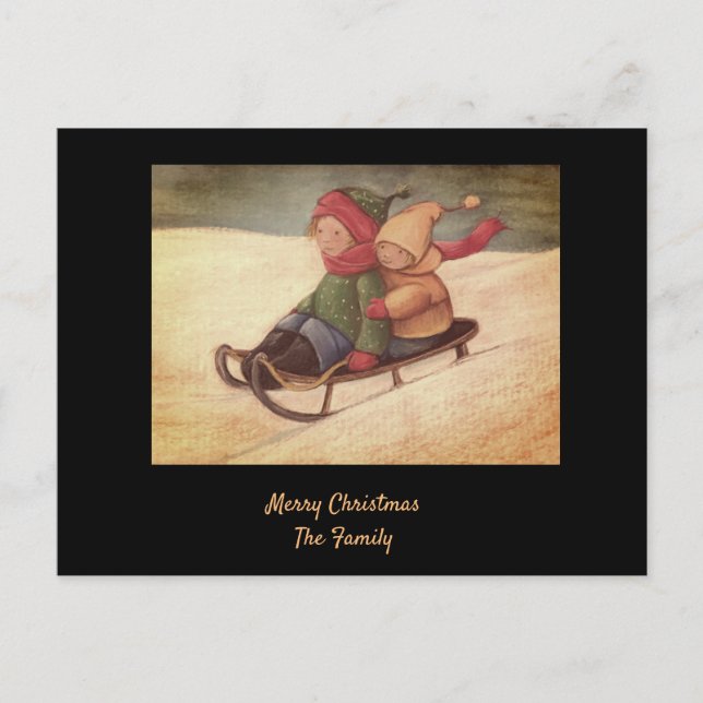 Postal Postcarta de invierno con soldadura (Anverso)