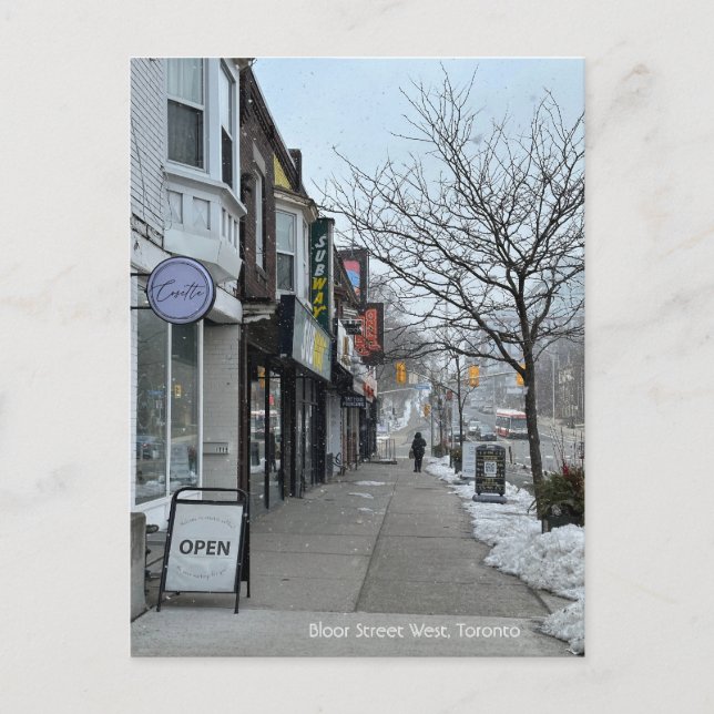 Postal Postcarta de invierno en Bloor Street West, Toront (Anverso)