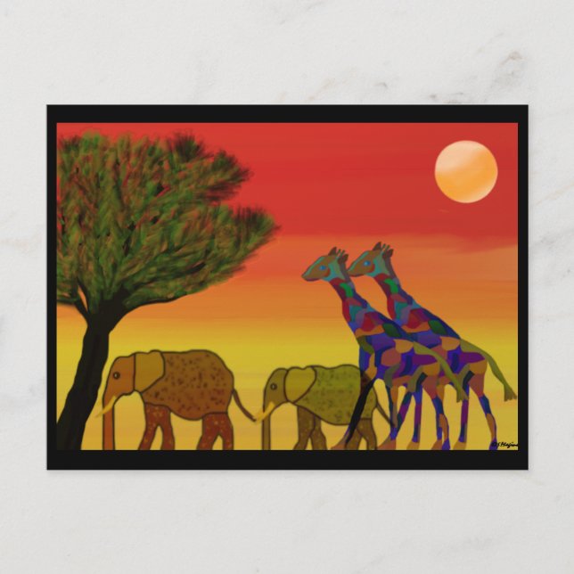 Postal Postcarta de Jungle Sunset (Anverso)