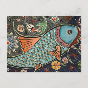 Postal Postcarta de Koi Mosaic