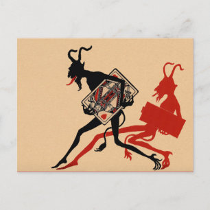 Postal Postcarta de Krampus victoriano vintage