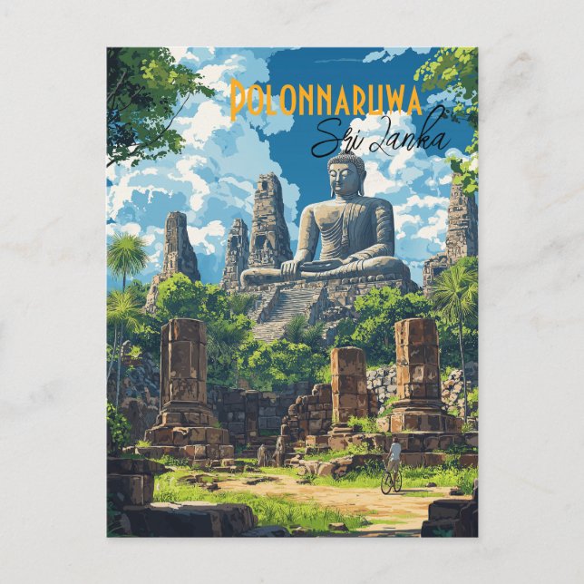 Postal Postcarta de la antigua ciudad de Polonnaruwa en S (Anverso)
