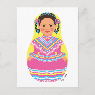 Postal Postcarta de la bailarina mexicana Matryoshka