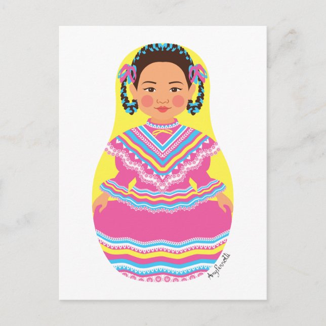 Postal Postcarta de la bailarina mexicana Matryoshka (Anverso)