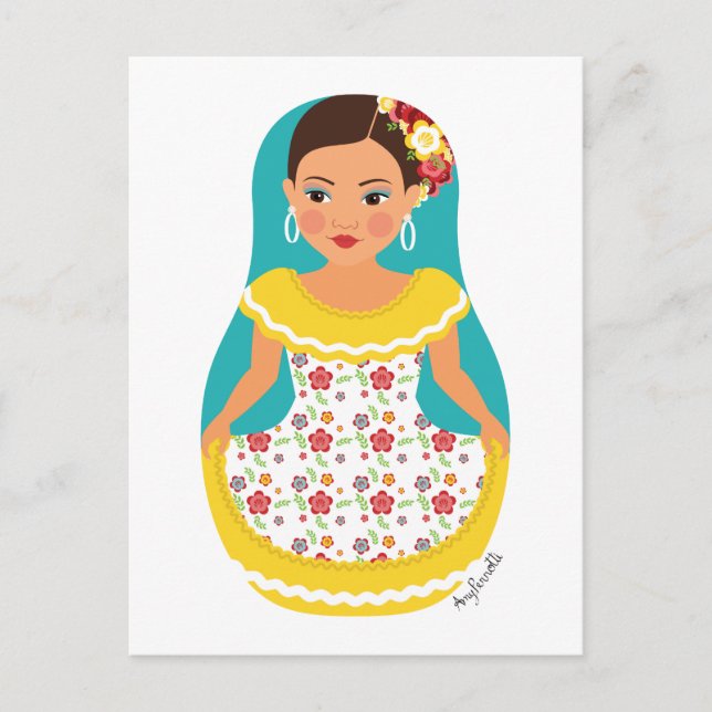 Postal Postcarta de la bailarina venezolana Matryoshka (Anverso)