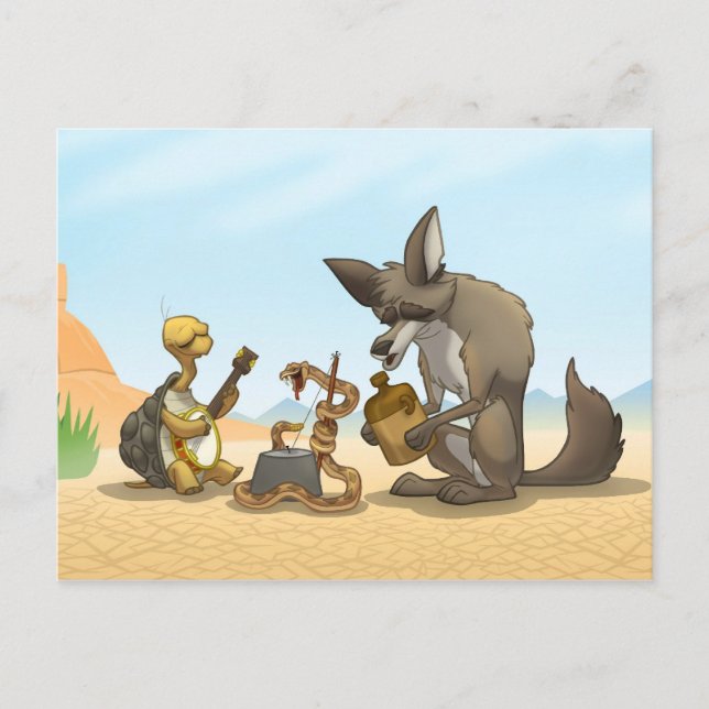 Postal Postcarta de la banda de jug del desierto (Anverso)