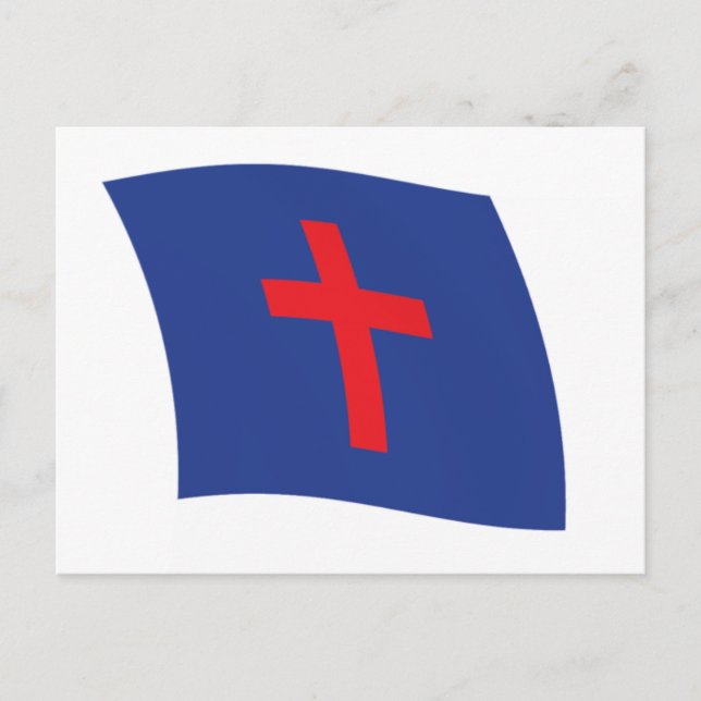 Postal Postcarta de la bandera de la religión cristiana (Anverso)