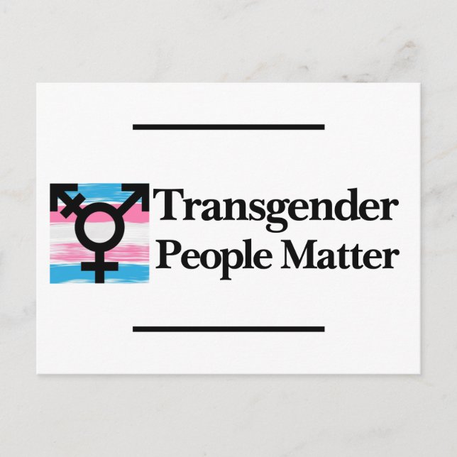 Postal Postcarta de la bandera de las personas transgéner (Anverso)