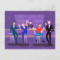 Postcarta de la barra retro gay