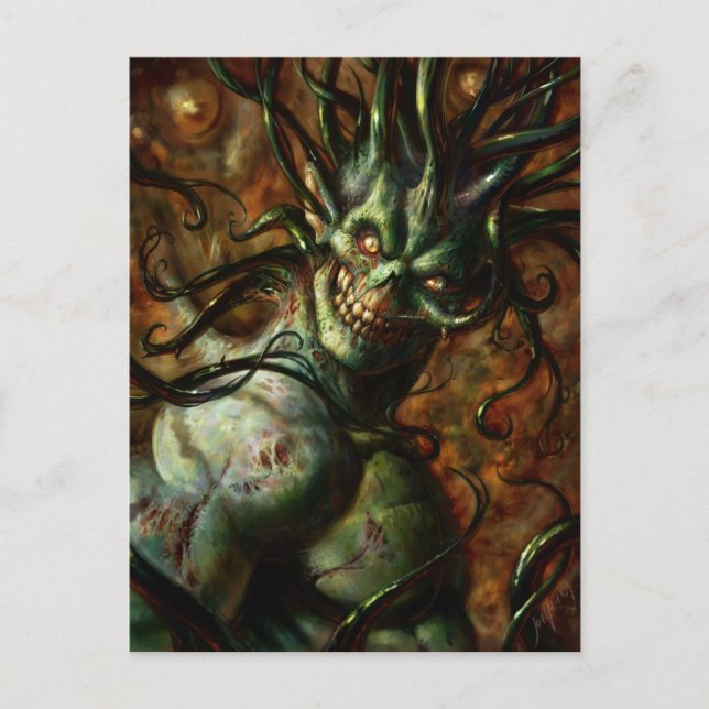 Postal Postcarta de la cabeza de Tentacle Skully (Anverso)