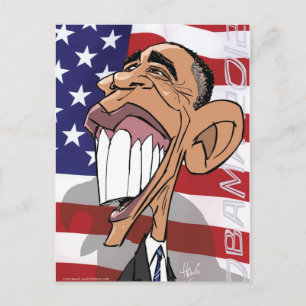 Postal Postcarta de la caricatura Personalizado de Barack