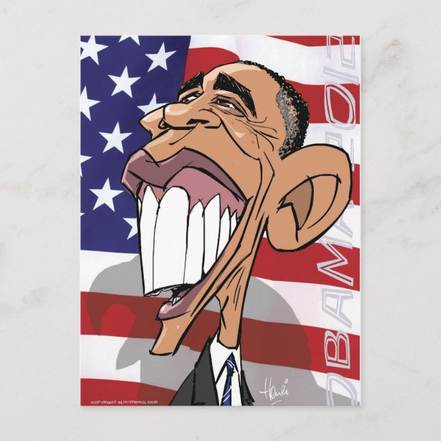 Postal Postcarta de la caricatura Personalizado de Barack (Anverso)