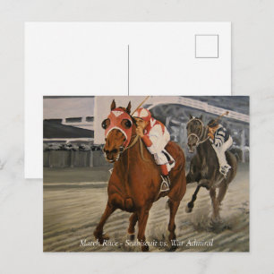 Postal Postcarta de la carrera de caballos del almirante