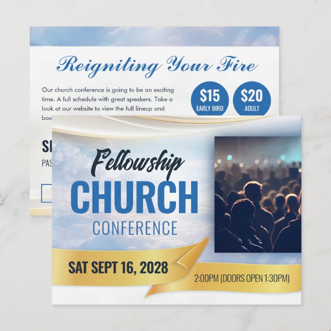 Postal Postcarta de la conferencia de eventos de la igles (Anverso / Reverso)