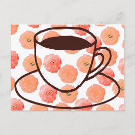 Postal Postcarta de la Copa de Café Floral