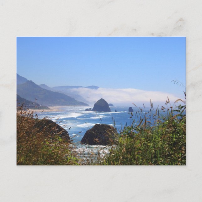 Postal Postcarta de la costa de Haystack Rock Oregon (Anverso)
