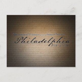 Postal Postcarta de la Declaración de Filadelfia sobre la