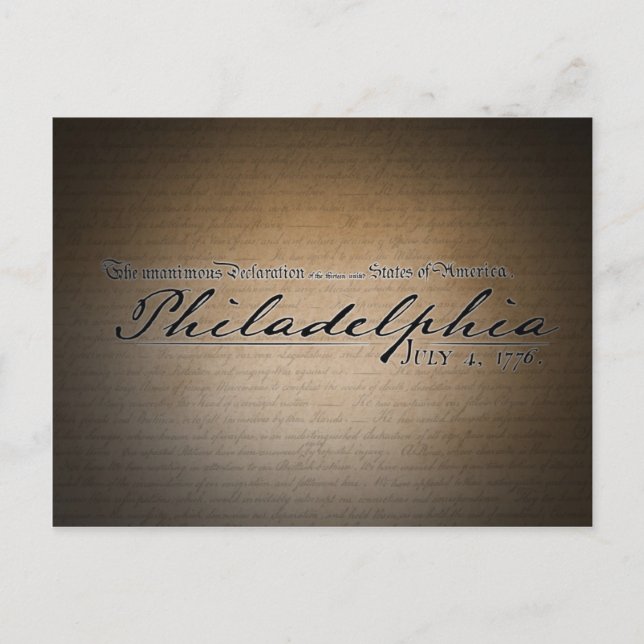 Postal Postcarta de la Declaración de Filadelfia sobre la (Anverso)