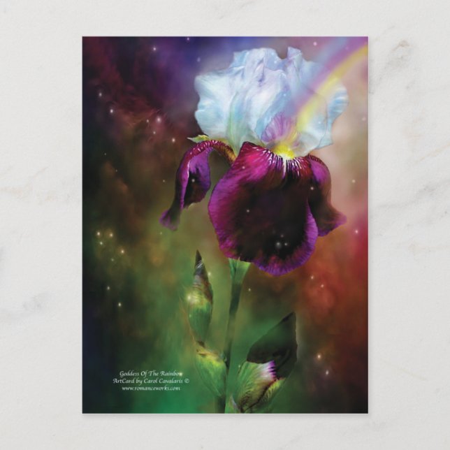 Postal Postcarta De La Diosa Del Arte Arcoiris (Anverso)