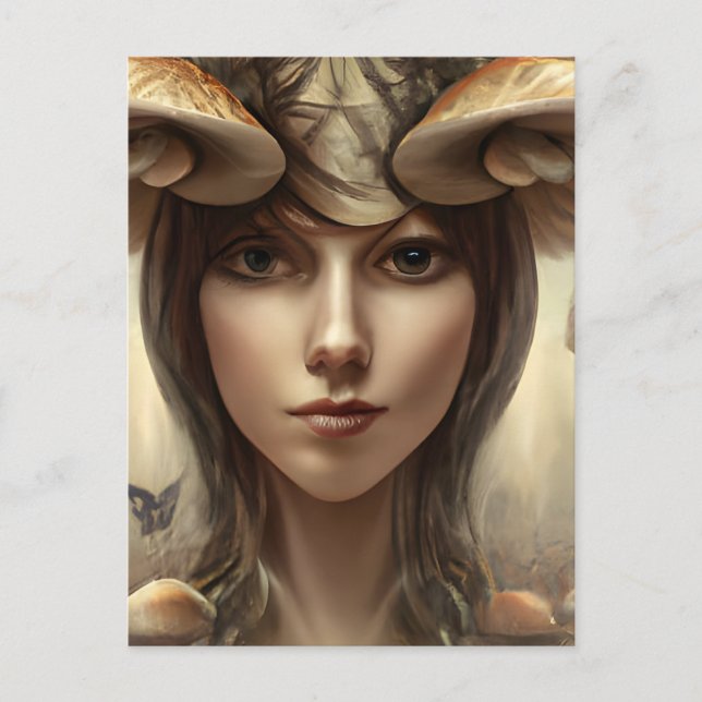 Postal Postcarta de la diosa del hongo (Anverso)