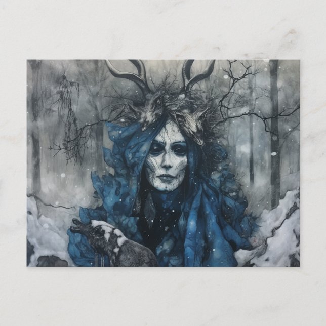 Postal Postcarta de la diosa forestal pagana (Anverso)