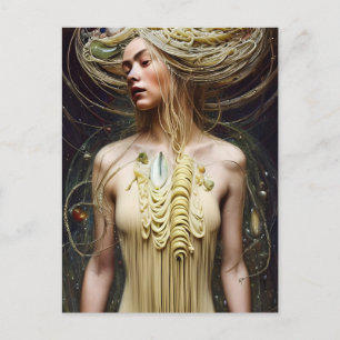 Postal Postcarta de la diosa pasta