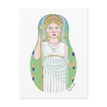 Postcarta de la diosa romana Juno Matryoshka