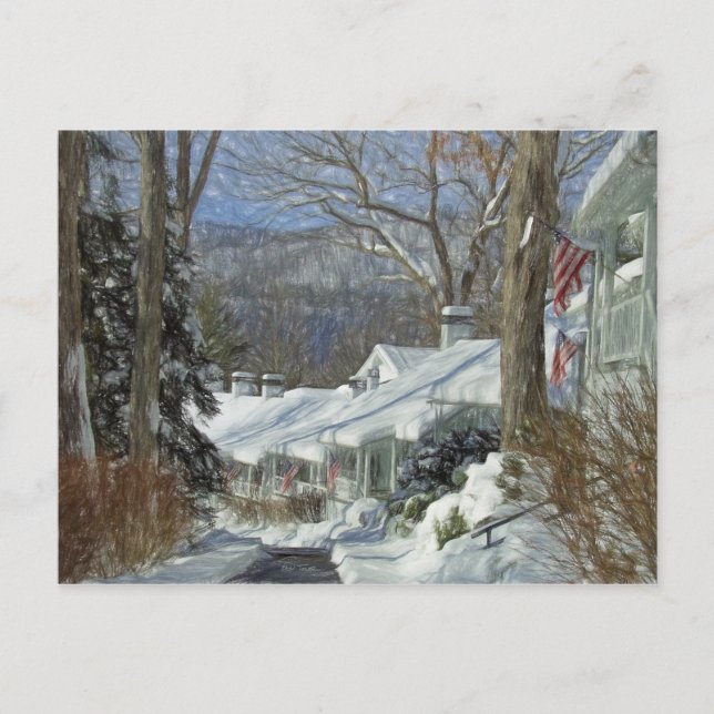 Postal Postcarta de la escena de invierno de Greenbrier (Anverso)