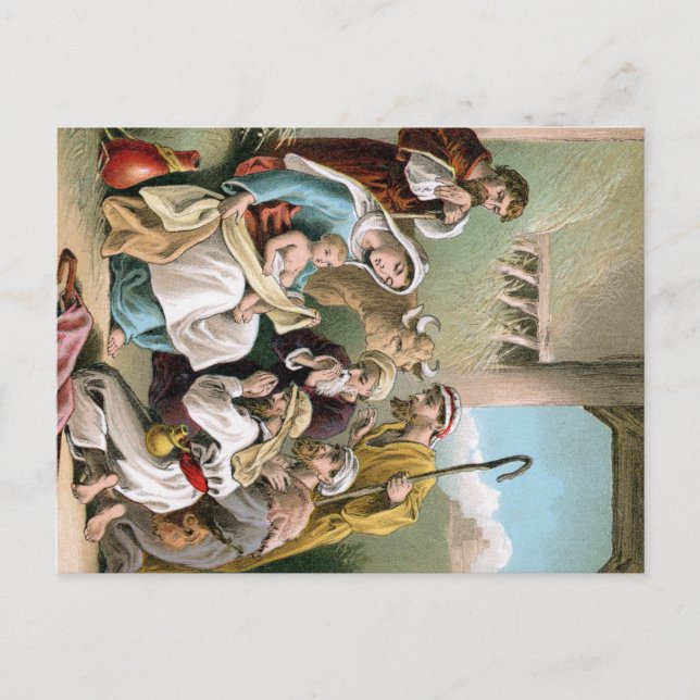 Postal Postcarta de la escena de la natividad (Anverso)